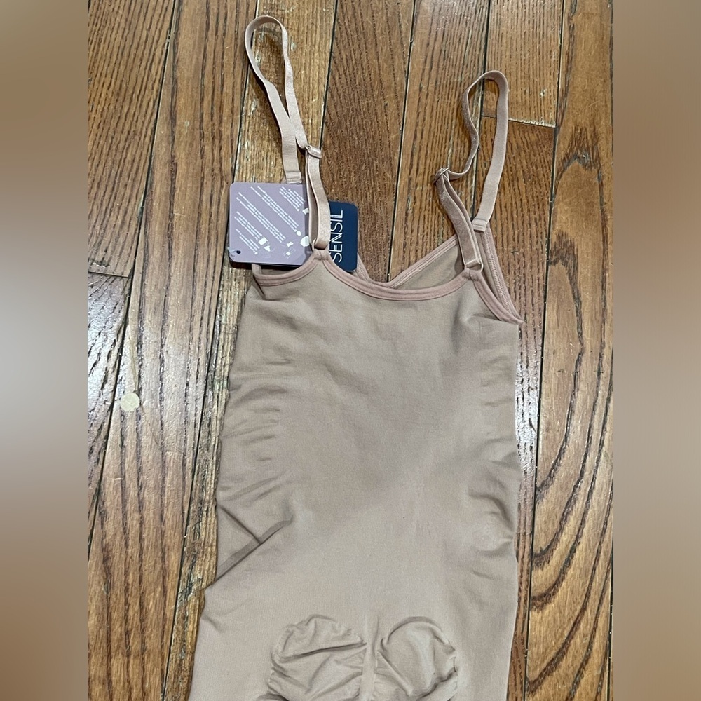 Elegant Tan Women's One-Piece Swimsuit - Picture 3 of 10
